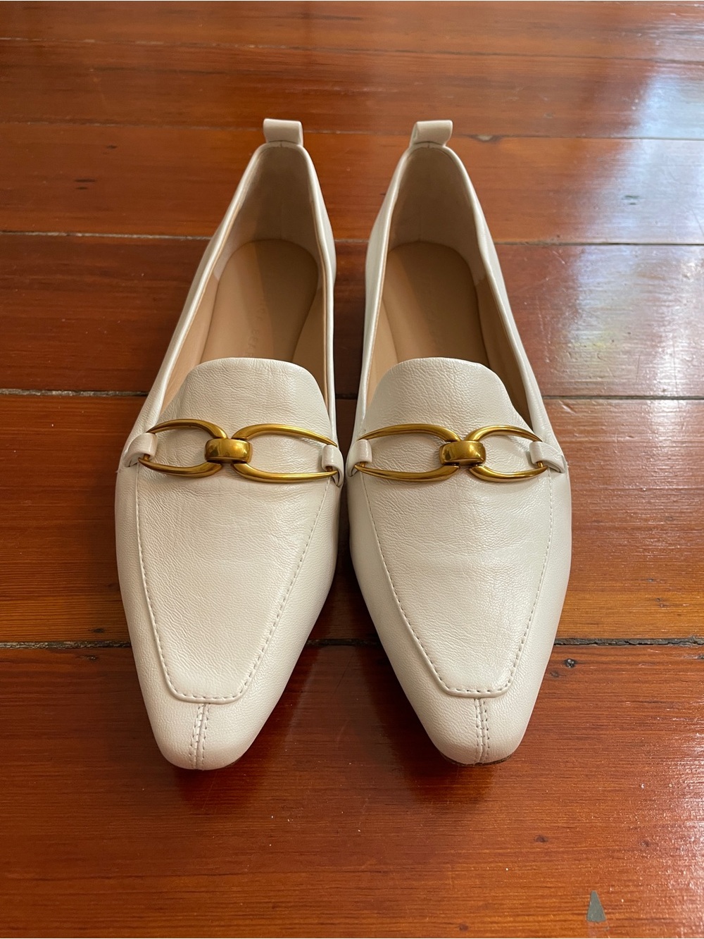 NWOB VERONICA BEARD Champlain Chain Pointed Toe Leather Flat Sz 8.5 ❤️🎀 - Picture 3 of 13